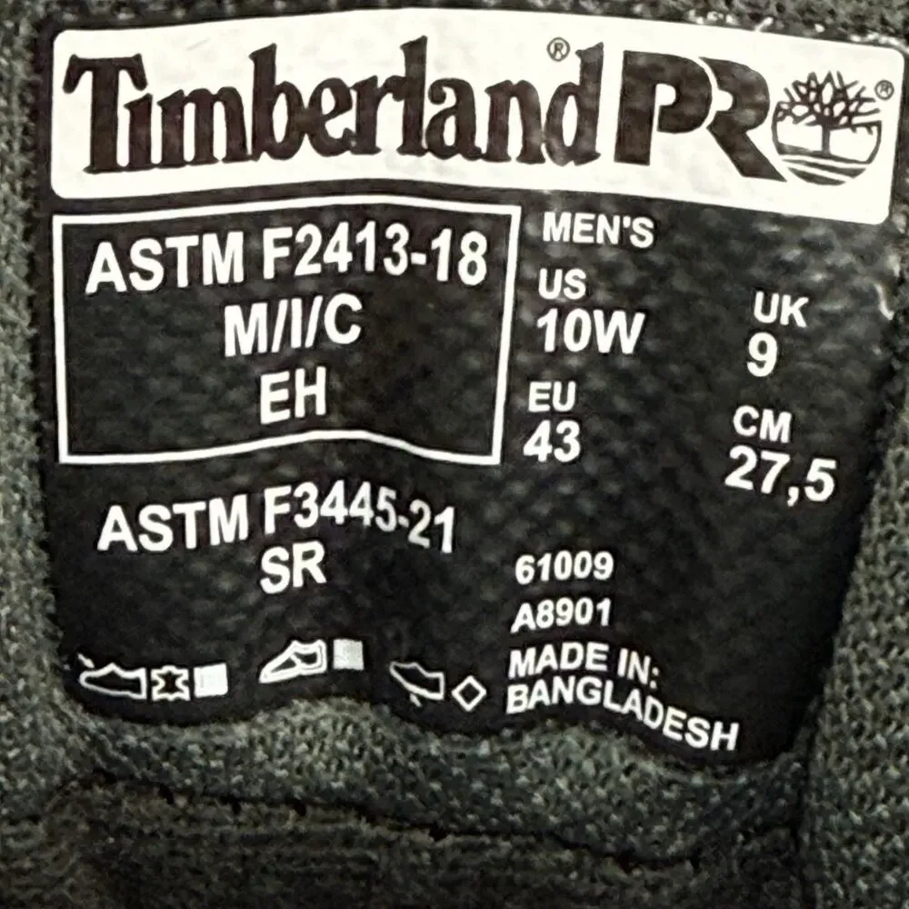 Timberland PRO 61009 Mudsill Low Men’s 10W Wide Steel Toe Work Shoes Navy Gray
